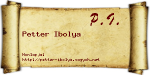 Petter Ibolya névjegykártya